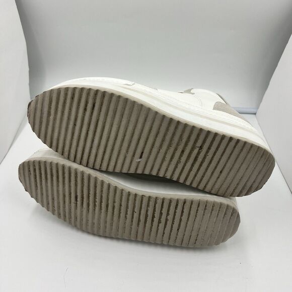 STEVE MADDEN Brodiee Platform Sneaker in Tan White Leather Woman’s Size 9.5 - Picture 7 of 9